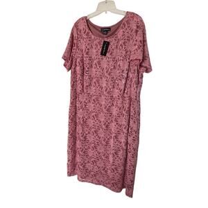 Candalite Women’s: Elegant Salmon color lace sequence evening dress size 2x